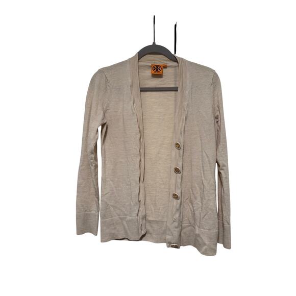 Tory Burch Jackets & Blazers - Tory Burch Beige Merino Wool Button Cardigan M